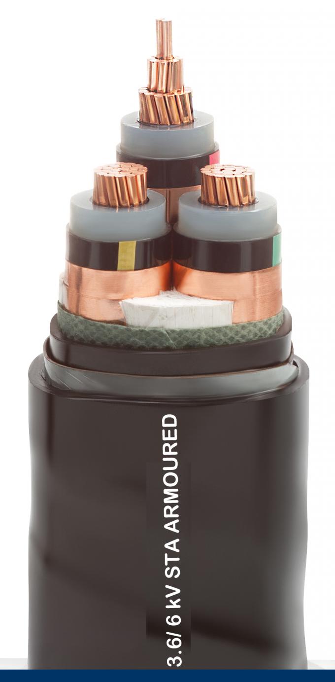 Stahlband-gepanzerter niedriger Rauch-nullhalogen-Kabel für Netzverteilung 3,6/6 KV 0