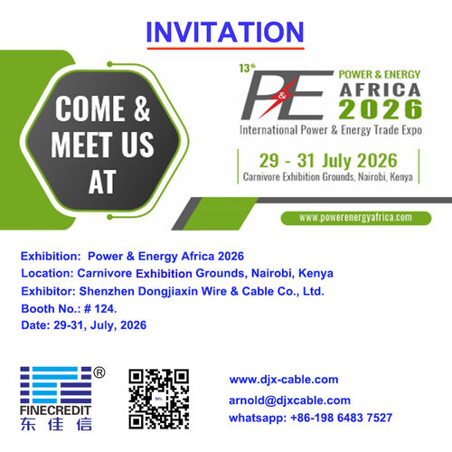 Aktuelle Unternehmensnachrichten über Shenzhen DJX Kabel wird an der Power & Energy Africa 2026 in Kenia teilnehmen