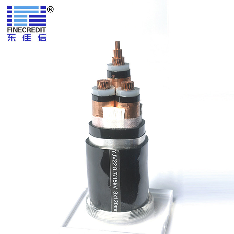 35mm PVC YJV22 Medium Voltage Power Cable Steel Tape Armoured
